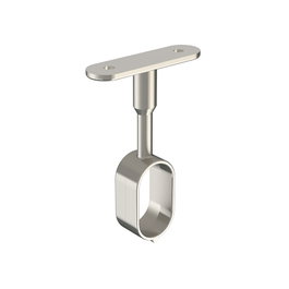 HERRAJES ALK Support central pour tube ovale de garde-robe 30x15 mm, Nickel