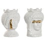 Cache-pot Home ESPRIT Blanc Doré Porcelaine 10 x 10 x 14 cm (2 Unités)