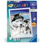 Ravensburger 25829 CreArt Kids - Kit de peinture par numéros Doux bisous de Husky, 18x24 cm, à partir de 7 ans, avec cadre