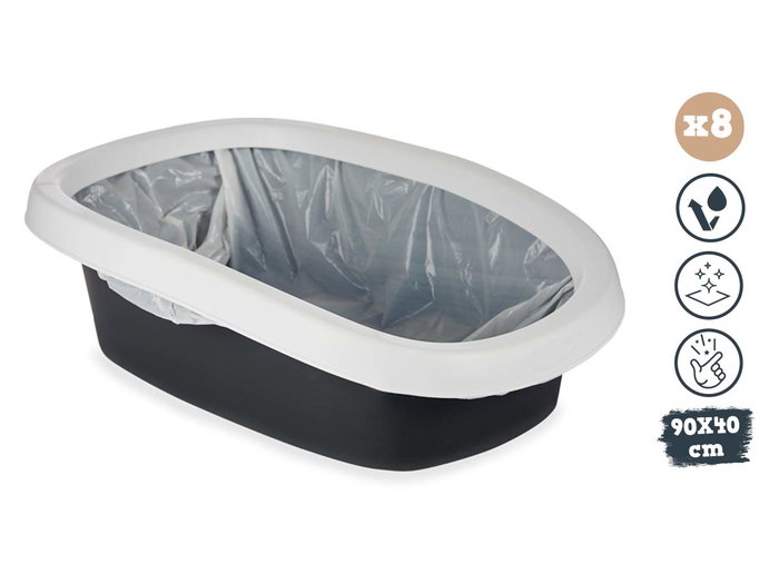 MASCOW Lot de 8 sacs hygiéniques pour litière de chat 90x40cm