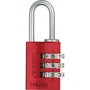 Abus 145/20 Cadenas à combinaison 3 chiffres, Aluminium rouge, Anse acier