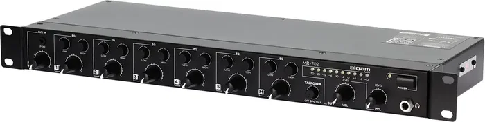ALGAMAUDIO Mélangeur 7 Canaux Rackable avec Préamplis Micro, Noir