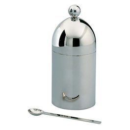 Alessi 90024 Aldo Rossi Sucrier en Acier Inoxydable 18/10 avec Cuillère - Design Italien