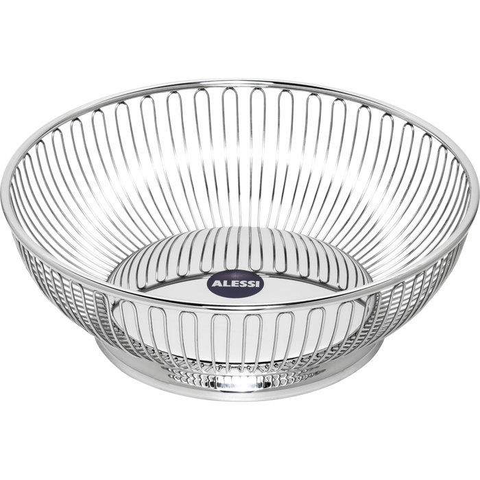 Alessi 826/24 Panier rond en fil d'acier inoxydable argenté 24cm Alessi 826/24 Panier rond en fil d'acier inoxydable argenté 24cm