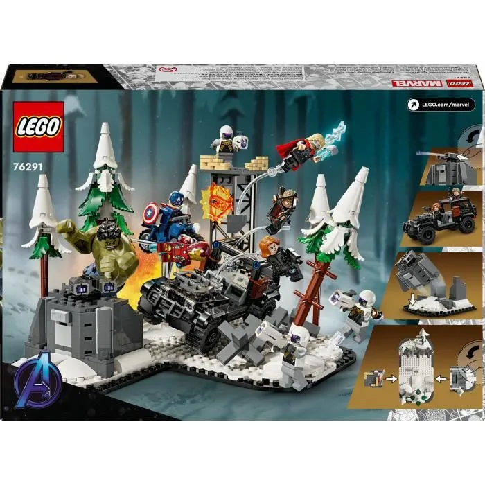 Lego 76291 Marvel Avengers Rassemblement : L'Ère d'Ultron - Set de Construction Modulaire avec Minifigurines de Super-Héros Avengers et Hulk