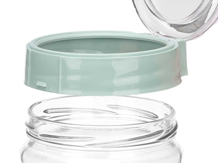 Vivalto Bocal avec couvercle vert 660 ml 9x15x9 cm (Set de 12)