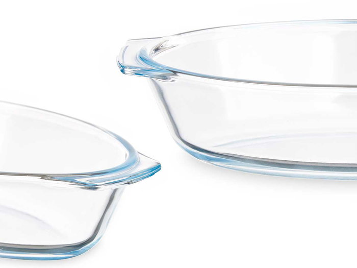 Vivalto Bandeja en verre borosilicate ovale avec anses 700 ml 23 x 5 x 13 cm (Set de 18)