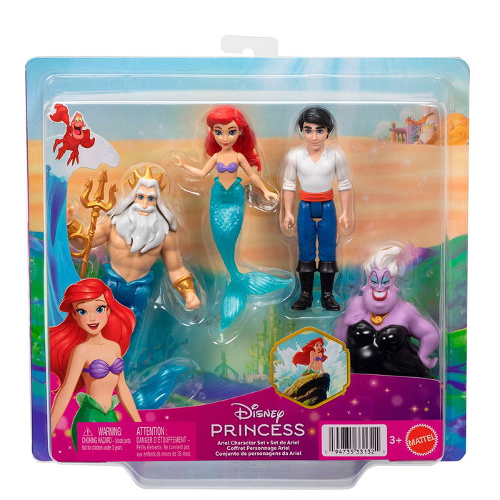MATTEL Disney Princess Figurines Articulées La Petite Sirène (Ariel) - Set de 4 Personnages : Ariel, Prince Eric, Roi Triton et Ursula avec Trident - 8,9 cm MATTEL Disney Princess Figurines Articulées La Petite Sirène (Ariel) - Set de 4 Personnages : Ariel, Prince Eric, Roi Triton et Ursula avec Trident - 8,9 cm