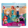 MATTEL Disney Princess Figurines Articulées La Petite Sirène (Ariel) - Set de 4 Personnages : Ariel, Prince Eric, Roi Triton et Ursula avec Trident - 8,9 cm