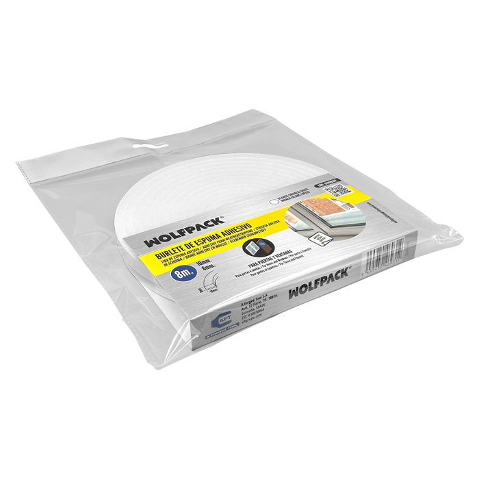WOLFPACK LINEA PROFESIONAL Joint en mousse 8 m. x 6 mm. x 10 mm. blanc