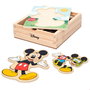 WOOMAX Puzzle en bois Mickey Disney - 19 pièces - Boîte 14x12,5x4 cm - À partir de 24 mois