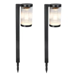LUMISKY - Lot de 2 balises solaires extérieures BEAMLIT - LED blanc chaud - Hauteur 58 cm - Éclairage autonome pour allée, terrasse ou jardin - IP65