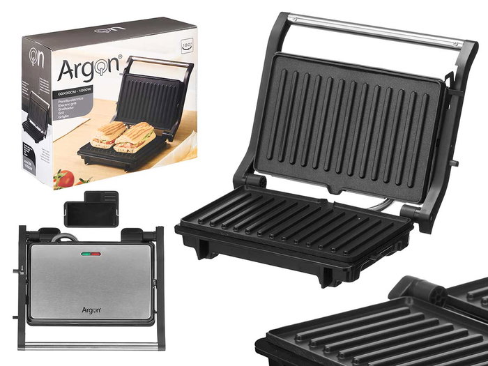 Argon Gril double pression moyenne 1000 W noir 26,7 x 9 x 23 cm (Set de 4) Argon Gril double pression moyenne 1000 W noir 26,7 x 9 x 23 cm (Set de 4)