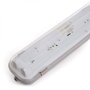 Lot de 4 kits d'éclairage étanches et connectables pour deux tubes LED 1200 mm ABS/PC avec clips en acier inoxydable