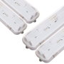 Lot de 4 kits d'éclairage étanches et connectables pour deux tubes LED 1200 mm ABS/PC avec clips en acier inoxydable