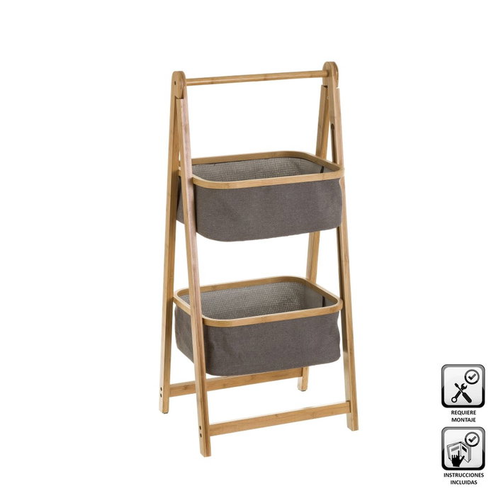 BigBuy Home Étagère de salle de bains Gris Naturel 45 x 36 x 98 cm BigBuy Home Étagère de salle de bains Gris Naturel 45 x 36 x 98 cm