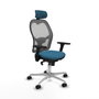 Piqueras y Crespo Chaise de Bureau avec Appui-tête Jorquera 3D086N2 Gris Vert pétrole