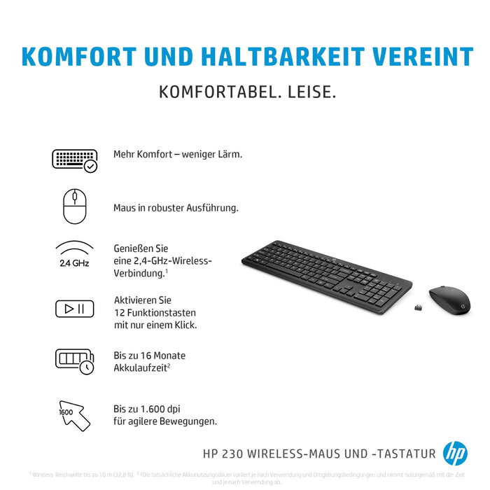 HP 230 Ensemble clavier et souris sans fil - Allemand