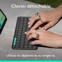 Logitech Flip Folio - Étui clavier Bluetooth détachable et protecteur pour iPad Pro 11" (M4, M5) et iPad Air 11" (M2, M3, 5e génération) - Graphite