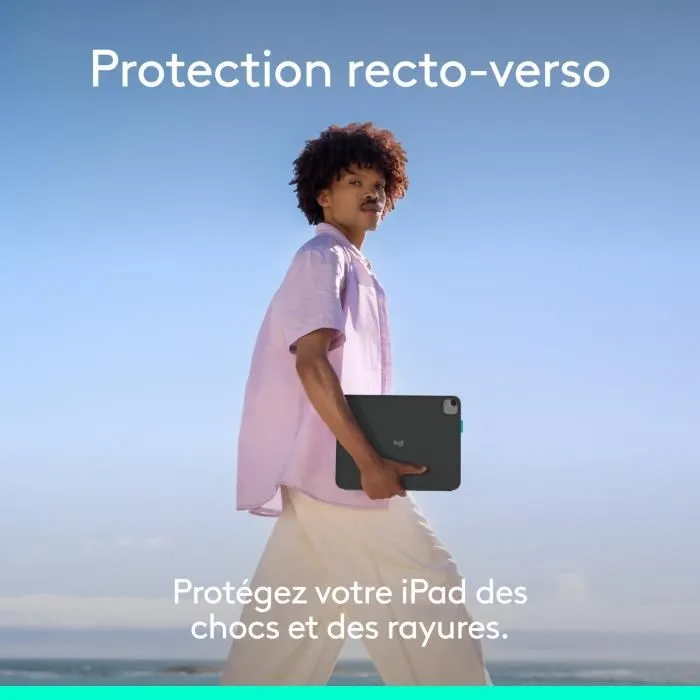 Logitech Flip Folio - Étui clavier Bluetooth détachable et protecteur pour iPad Pro 11" (M4, M5) et iPad Air 11" (M2, M3, 5e génération) - Graphite