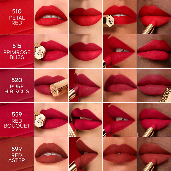 Guerlain KissKiss Blur Matte Rouge à Lèvres #599 Rouge Aster 1.85 g Fini Mat Longue Tenue Waterproof