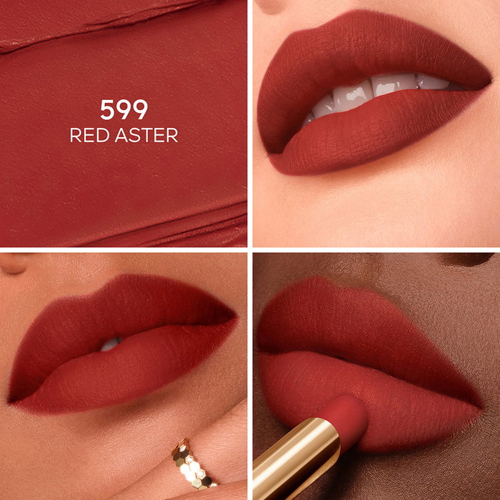 Guerlain KissKiss Blur Matte Rouge à Lèvres #599 Rouge Aster 1.85 g Fini Mat Longue Tenue Waterproof