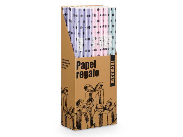 Arte Regal Rouleau Papier Cadeau 70 x 200 cm Pois Multicolores Assortis (Set de 50)