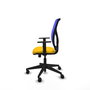 PIQUERAS Y CRESPO Chaise Motilla Synchro Jaune et Bleu, Base pyramidale noire