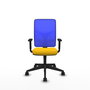 PIQUERAS Y CRESPO Chaise Motilla Synchro Jaune et Bleu, Base pyramidale noire