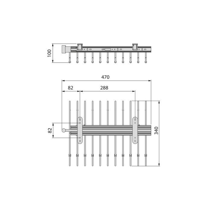 Emuca Porte-pantalons extractible, 11 tiges, guides d'extraction totale, Acier, Chromé Emuca Porte-pantalons extractible, 11 tiges, guides d'extraction totale, Acier, Chromé
