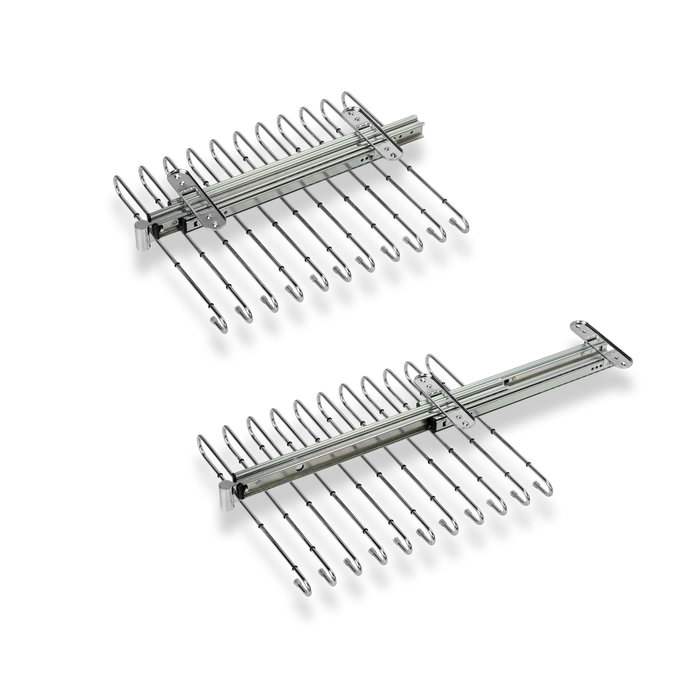 Emuca Porte-pantalons extractible, 11 tiges, guides d'extraction totale, Acier, Chromé Emuca Porte-pantalons extractible, 11 tiges, guides d'extraction totale, Acier, Chromé