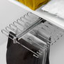 Emuca Porte-pantalons extractible, 11 tiges, guides d'extraction totale, Acier, Chromé