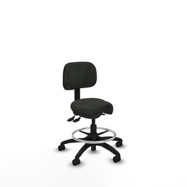 Tabouret Zarza Asynchrone Tissu Noir Structure polyamide noire Sans accoudoirs Sans appui-tête Roulettes pour moquette