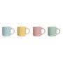 Ensemble de tasses à café Home ESPRIT Jaune Bleu Vert Rose Porcelaine 110 ml 4 Pièces
