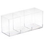 Cosmetic Club Organisateur de maquillage transparent à trois compartiments