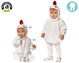 Atosa Déguisement Galline Blanche avec Crête pour Bébé, 6-12 Mois