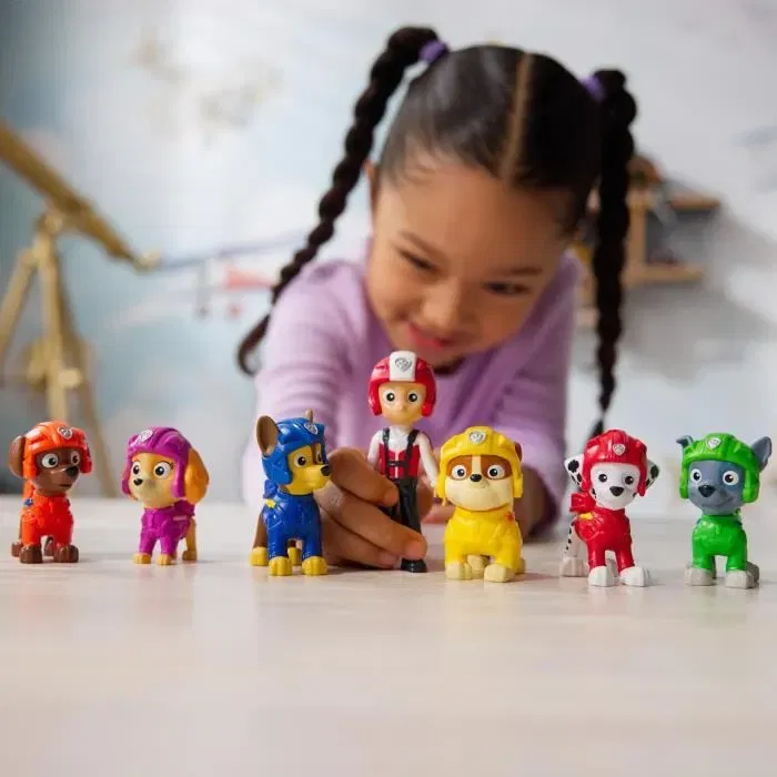 Spin Master - La Pat' Patrouille - Coffret Multipack de 7 Figurines Air Rescue avec les 6 Chiots et Ryder - Jeu pour Enfants Dès 3 Ans