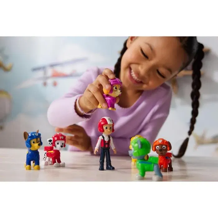 Spin Master - La Pat' Patrouille - Coffret Multipack de 7 Figurines Air Rescue avec les 6 Chiots et Ryder - Jeu pour Enfants Dès 3 Ans
