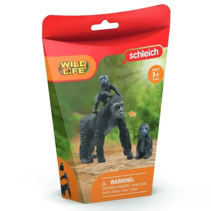 Schleich 42601 Figurine Famille de Gorilles des Plaines - Maman Gorille avec 2 Bébés, Wild Life, Jouet pour Enfants à Partir de 3 Ans Schleich 42601 Figurine Famille de Gorilles des Plaines - Maman Gorille avec 2 Bébés, Wild Life, Jouet pour Enfants à Partir de 3 Ans