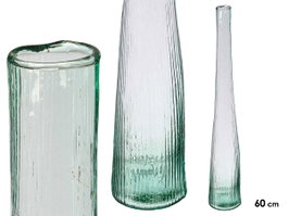 Giftdecor Vase à fleurs rayé 59 cm 1,5 L verre transparent (Set de 6)