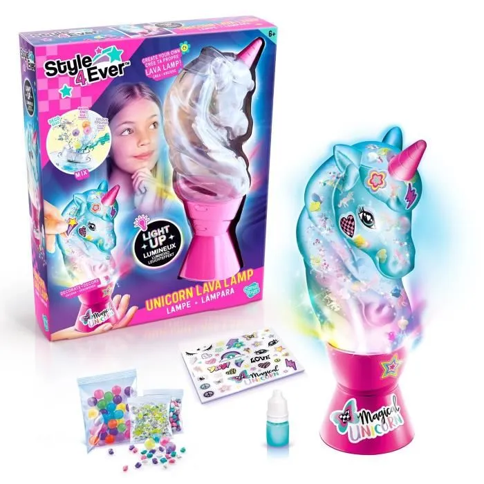 Canal Toys Lampe à Lave Licorne DIY Kit Créatif avec Stickers Illuminée - Set Complet Perles, Pierres, Colorants - OFG 297 - Fonctionne dans le Noir Canal Toys Lampe à Lave Licorne DIY Kit Créatif avec Stickers Illuminée - Set Complet Perles, Pierres, Colorants - OFG 297 - Fonctionne dans le Noir