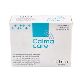 Atika Calmacare 60 gélules - Complément alimentaire curcuma, membrane œuf, vitamine C pour os et cartilages