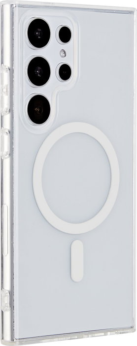 eSTUFF Coque magnétique hybride INFINITE OSLO pour Samsung Galaxy S24 Ultra - Transparente - 86% plastique recyclé - Protection anti-chutes - Compatible MagSafe