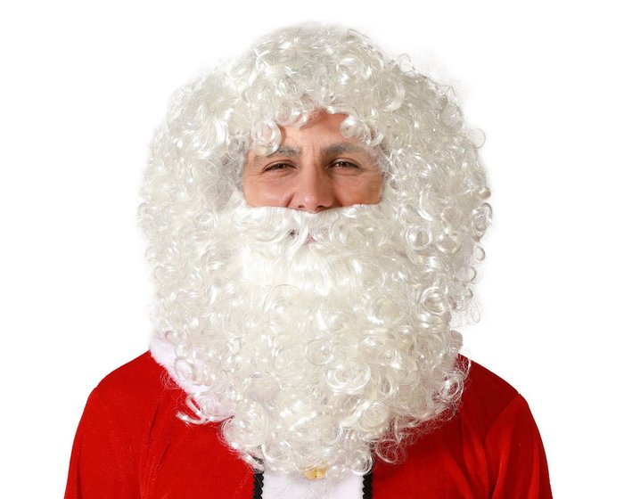 Perruque et barbe longue blanche pour Père Noël 160 g Perruque et barbe longue blanche pour Père Noël 160 g