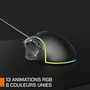 Nova Gaming Souris Gaming Filaire Virgo GM315, Noir avec Rétroéclairage RGB, Boutons Programmables et Capteur Haute Performance pour Jeu