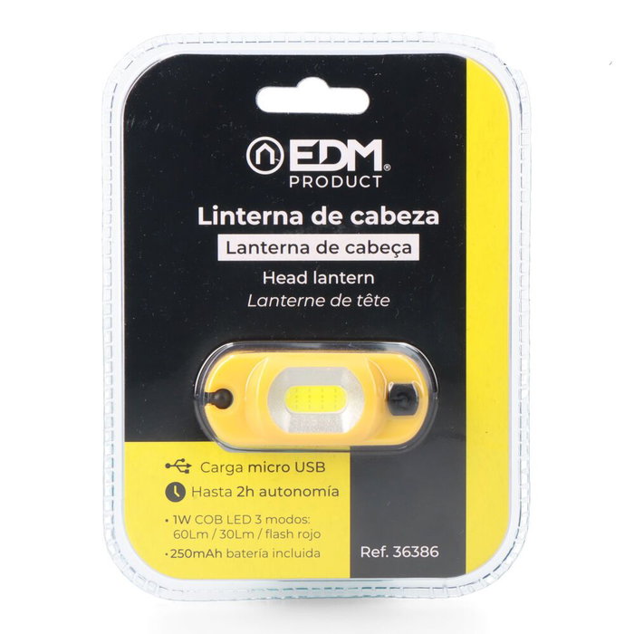 EDM Trek Finder S1 Lampe Frontale LED Rechargeable 1W 100 lm 6000K avec Batterie Lithium USB-C EDM Trek Finder S1 Lampe Frontale LED Rechargeable 1W 100 lm 6000K avec Batterie Lithium USB-C