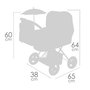 Decuevas Poussette de Poupée Pliable Vintage avec Parapluie - Dimensions 38x65x60 cm, en Métal, Plastique et Polyester