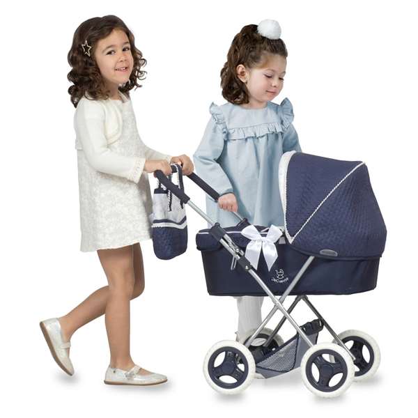 Decuevas Poussette de Poupée Pliable Vintage avec Parapluie - Dimensions 38x65x60 cm, en Métal, Plastique et Polyester