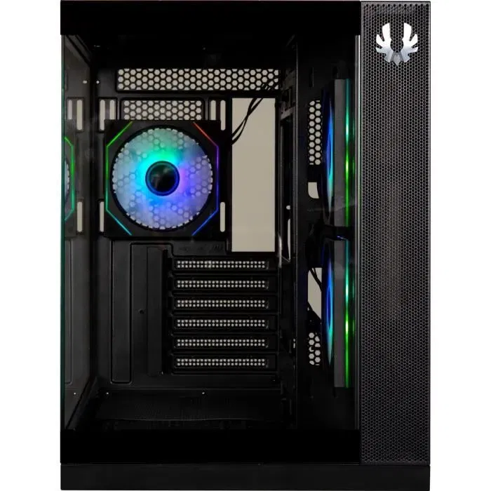 BitFenix - Boîtier PC Cube Triton, Noir, Verre Trémpé, USB-C, A-RGB, Ventilateurs A-RGB, Compatible ATX, Micro-ATX, Mini-ITX, Ports USB 3.0, Audio HD