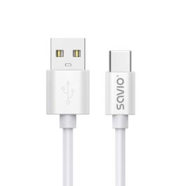SAVIO Câble USB 2.0 de 3m USB A vers USB C, blanc